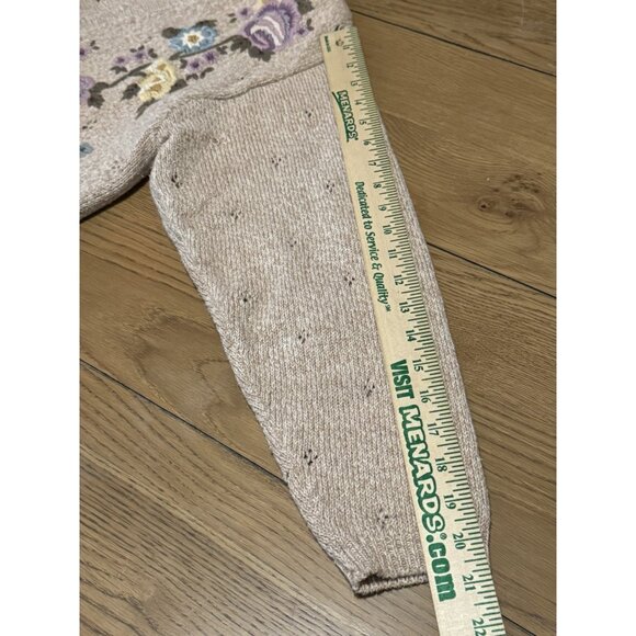 Jantzen Classics Cardigan Sweater Hand Embroidered Women Size Medium Floral VTG - Picture 12 of 15